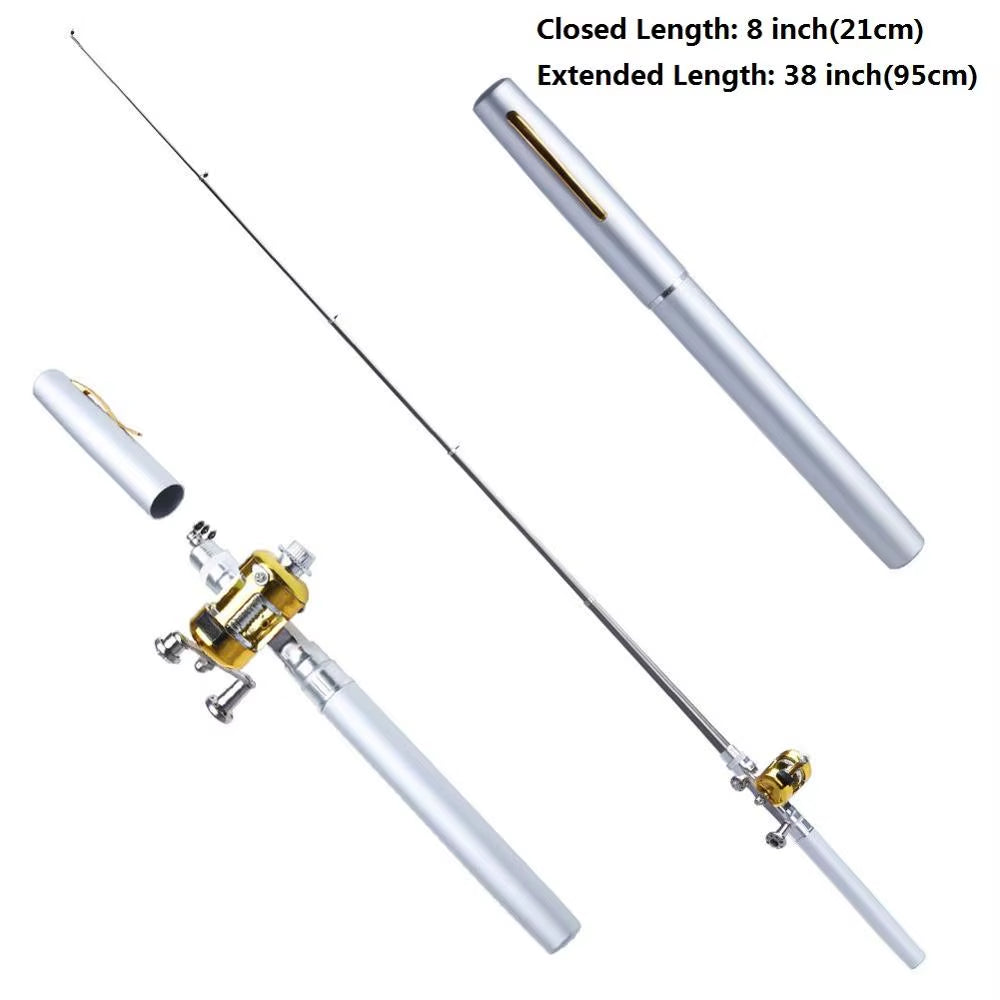 Portable Telescopic Fishing Rod Pen Set - Lightweight Pocket Fishing Pole with Reel Wheel | Compact Mini Fishing Tackle for Travel, Camping & Outdoor Fishing