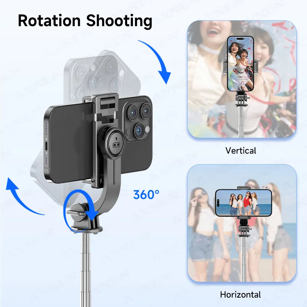 Bluetooth Selfie Stick Tripod Stand with Phone Holder & Wireless Remote | Portable Desktop Tripod for iPhone & Android | Optional Fill Light
