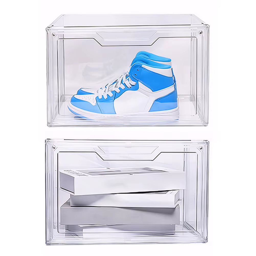 Acrylic Transparent Shoe Box | Stackable Clear Sneaker Display Case | Plastic Shoe Organizer for Home & Closet Storage