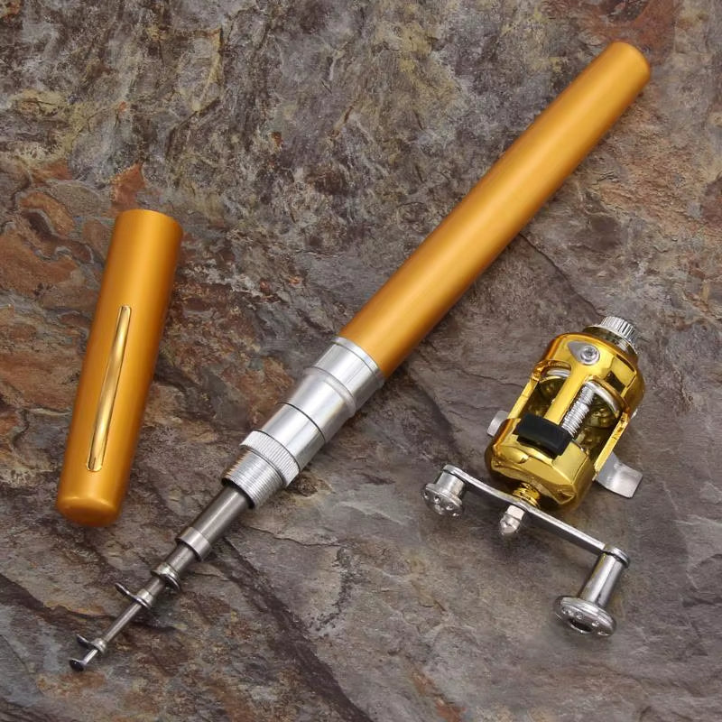Portable Telescopic Fishing Rod Pen Set - Lightweight Pocket Fishing Pole with Reel Wheel | Compact Mini Fishing Tackle for Travel, Camping & Outdoor Fishing