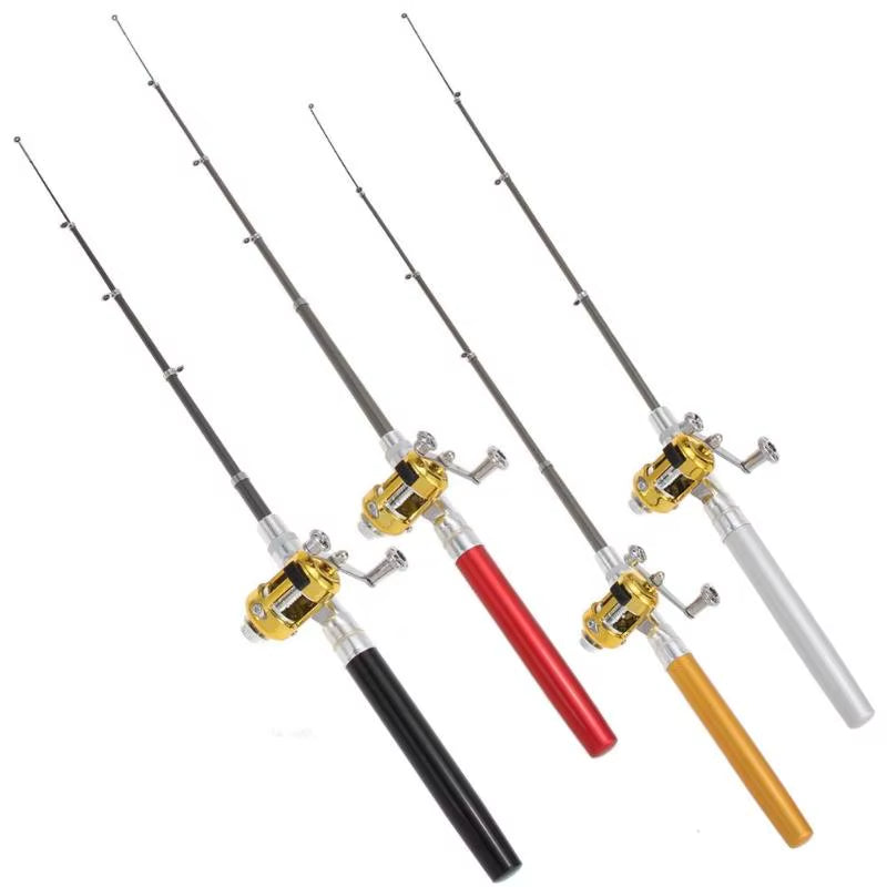 Portable Telescopic Fishing Rod Pen Set - Lightweight Pocket Fishing Pole with Reel Wheel | Compact Mini Fishing Tackle for Travel, Camping & Outdoor Fishing