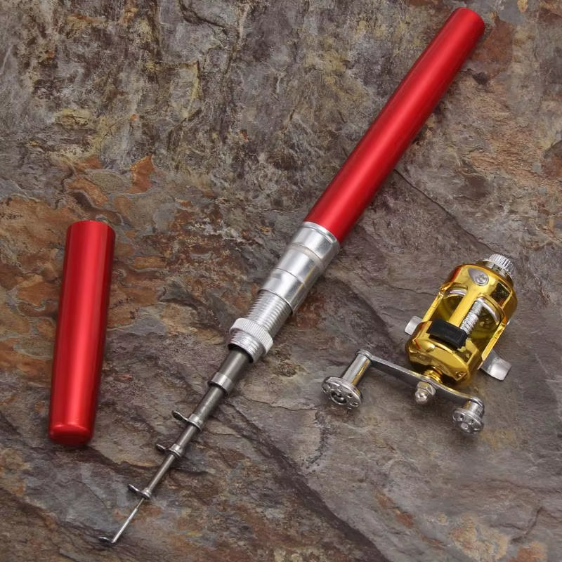 Portable Telescopic Fishing Rod Pen Set - Lightweight Pocket Fishing Pole with Reel Wheel | Compact Mini Fishing Tackle for Travel, Camping & Outdoor Fishing