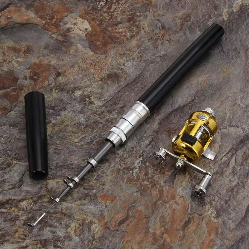 Portable Telescopic Fishing Rod Pen Set - Lightweight Pocket Fishing Pole with Reel Wheel | Compact Mini Fishing Tackle for Travel, Camping & Outdoor Fishing