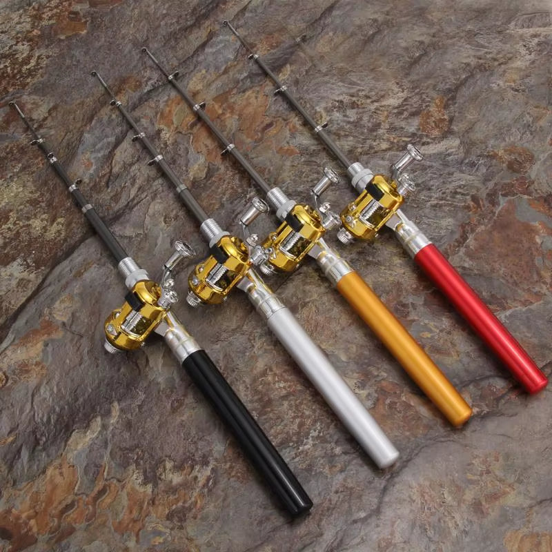 Portable Telescopic Fishing Rod Pen Set - Lightweight Pocket Fishing Pole with Reel Wheel | Compact Mini Fishing Tackle for Travel, Camping & Outdoor Fishing