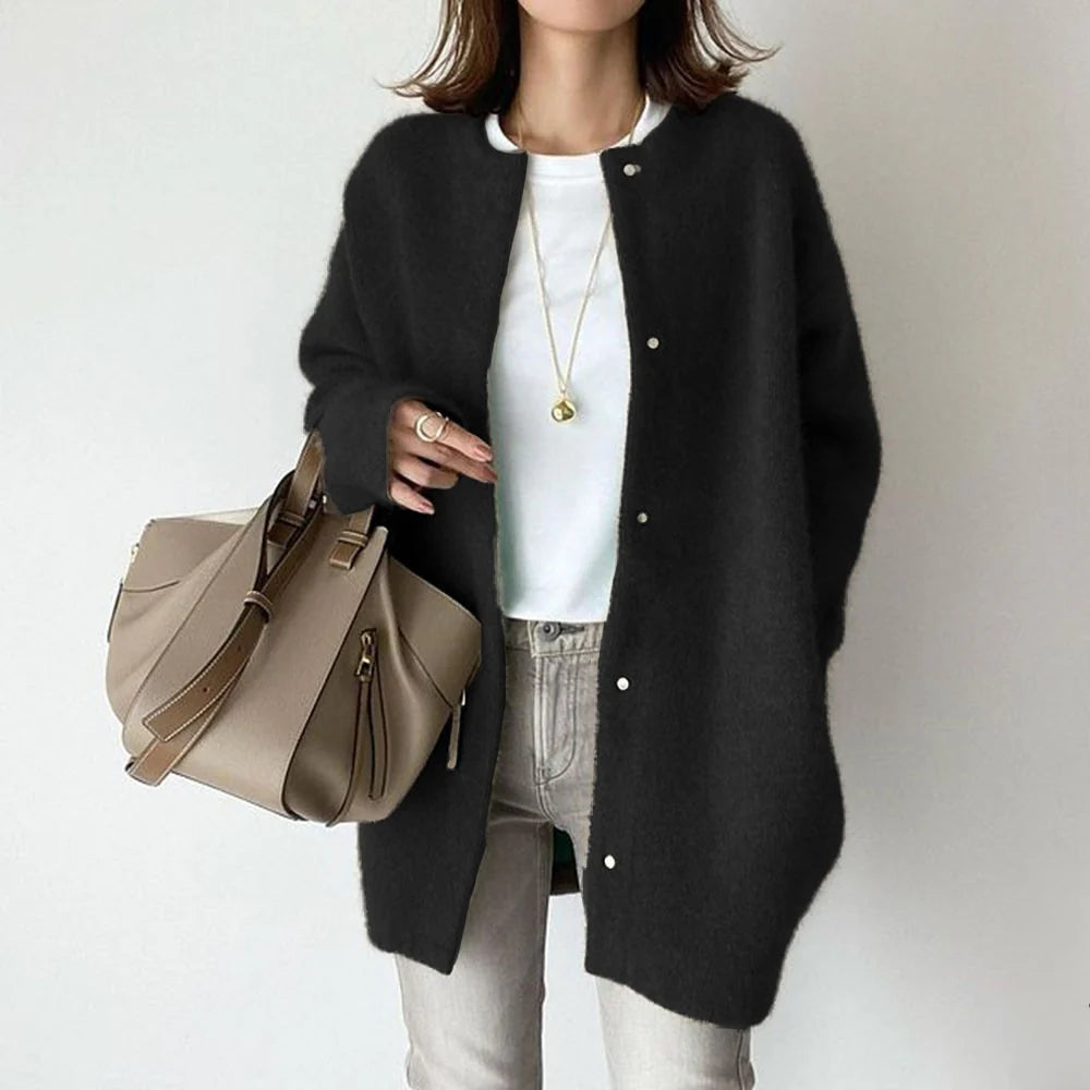 Luxury Knitwear Cardigan, Sophisticated Single-Breasted Design in Solid Tone, Timeless Women’s Seasonal Piece