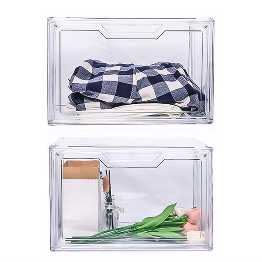 Acrylic Transparent Shoe Box | Stackable Clear Sneaker Display Case | Plastic Shoe Organizer for Home & Closet Storage