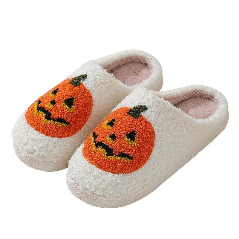 Halloween Pumpkin Slippers Warm Winter Slippers Men and Women Couples Indoor House Shoes