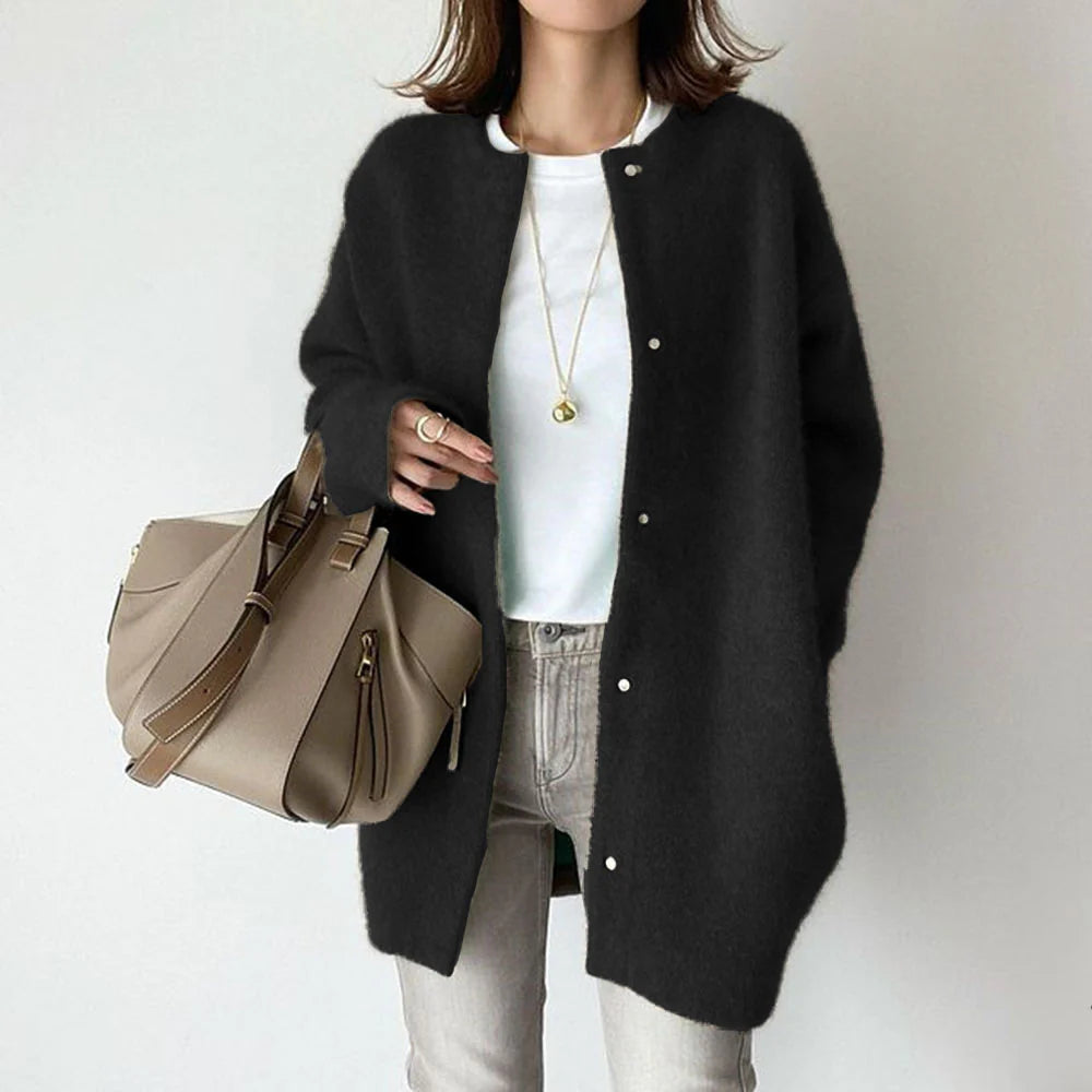 Luxury Knitwear Cardigan, Sophisticated Single-Breasted Design in Solid Tone, Timeless Women’s Seasonal Piece