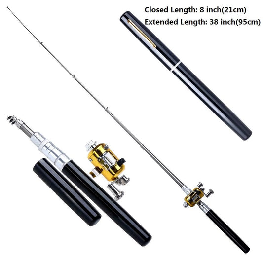 Portable Telescopic Fishing Rod Pen Set - Lightweight Pocket Fishing Pole with Reel Wheel | Compact Mini Fishing Tackle for Travel, Camping & Outdoor Fishing