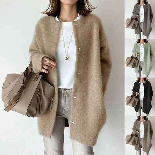 Luxury Knitwear Cardigan, Sophisticated Single-Breasted Design in Solid Tone, Timeless Women’s Seasonal Piece